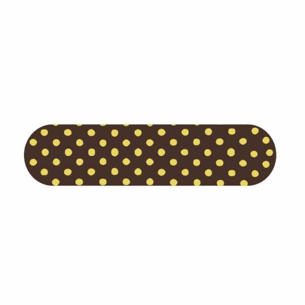 Décor alimentaire éclair plat point jaune 110x25mm chocolat noir sérigraphié