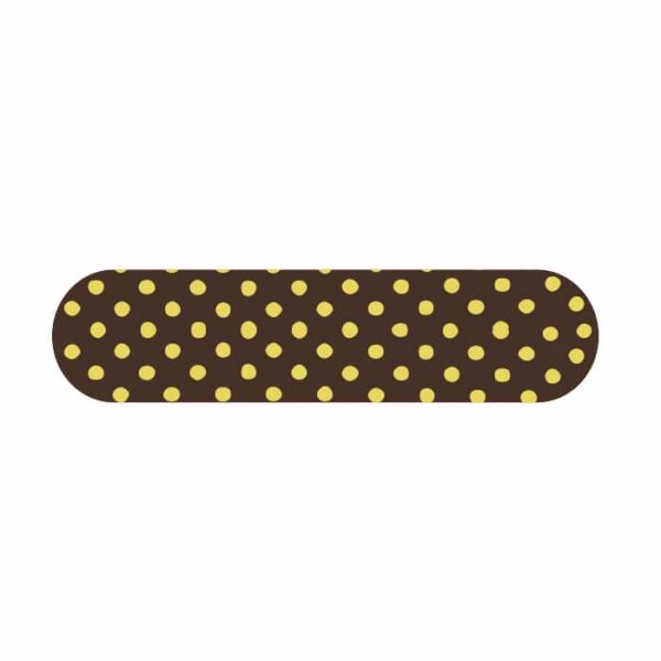 Décor alimentaire éclair plat point jaune 110x25mm chocolat noir sérigraphié